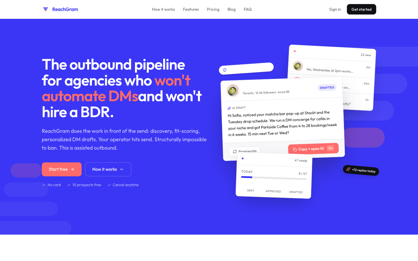 ReachGram landing page hero